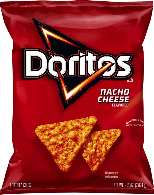 A bag of Nacho Cheese Doritos, part of our free customized snack vending service.